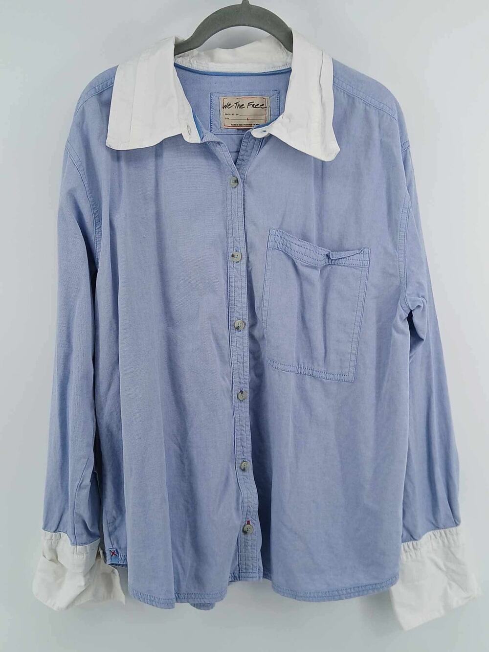 chambray button-up shirt, We The Free, oversized fit